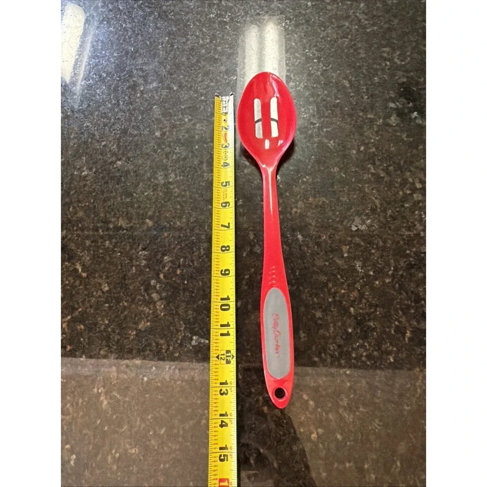 Betty Crocker Melamine Red Slotted Spoon Kitchen Utensil Cooking Spoon Plastic
